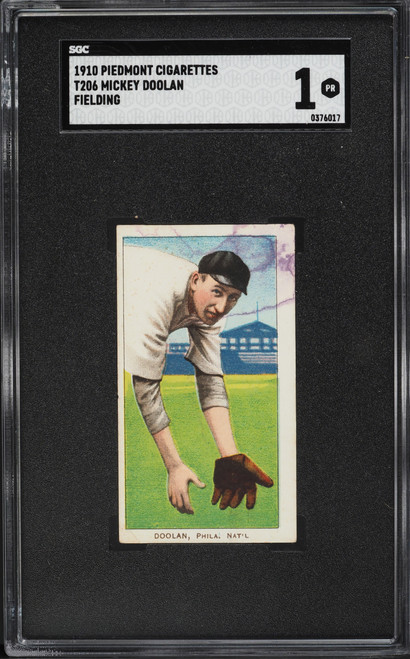 1909-11 T206 Mickey Doolan FIELDING SGC 1 PR