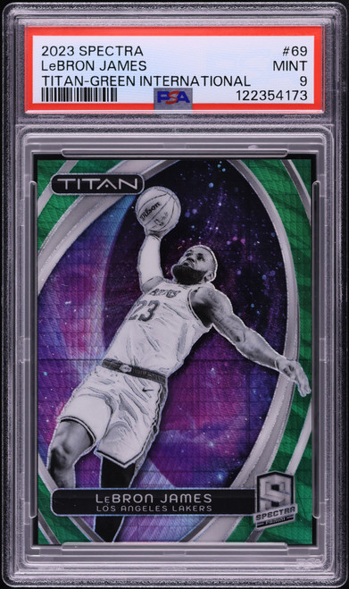 2023 Spectra Titan Green International LeBron James /75 #69 PSA 9 MINT