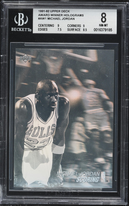 1991 Upper Deck Award Winner Holograms Michael Jordan #AW1 BGS 8 NM-MT (9/9/7.5/8.5) front
