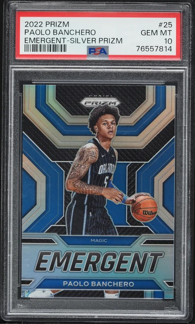 2022 Panini Prizm Emergent Silver Prizm Paolo Banchero #25 PSA 10 GEM MINT
