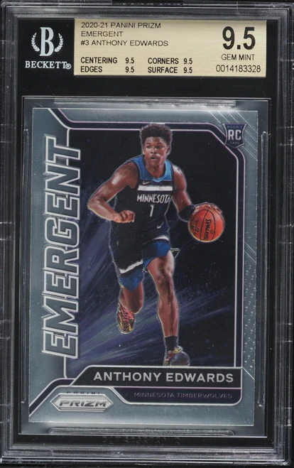 2020 Panini Prizm Emergent Anthony Edwards ROOKIE #3 BGS 9.5 GEM MINT