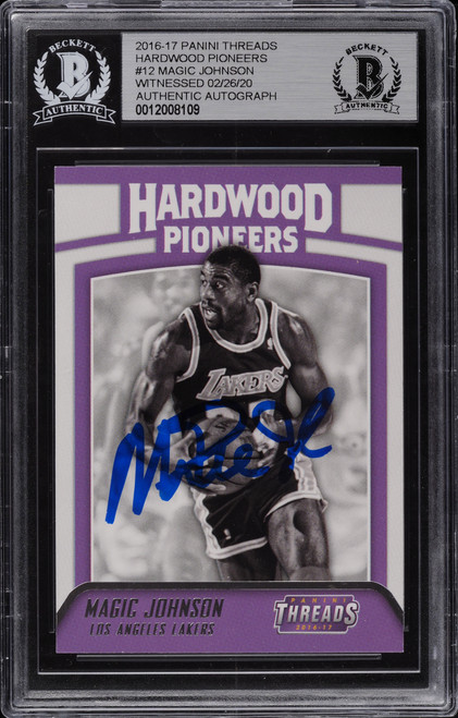 2016 Panini Threads Hardwood Pioneers Magic Johnson AUTO #12 BGS AUTH
