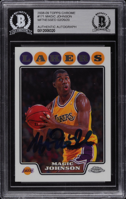 2008 Topps Chrome Magic Johnson AUTO #171 BGS Auth