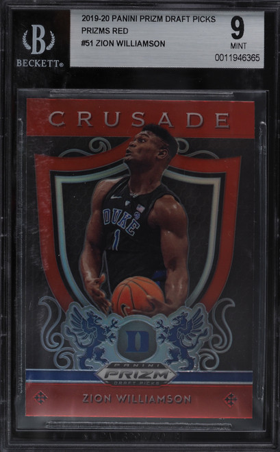 2019 Panini Prizm Draft Crusade Red Zion Williamson ROOKIE #51 BGS 9 MINT