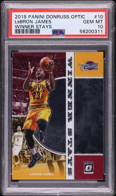 2019 Donruss Optic Winner Stays LeBron James #10 PSA 10 GEM MINT