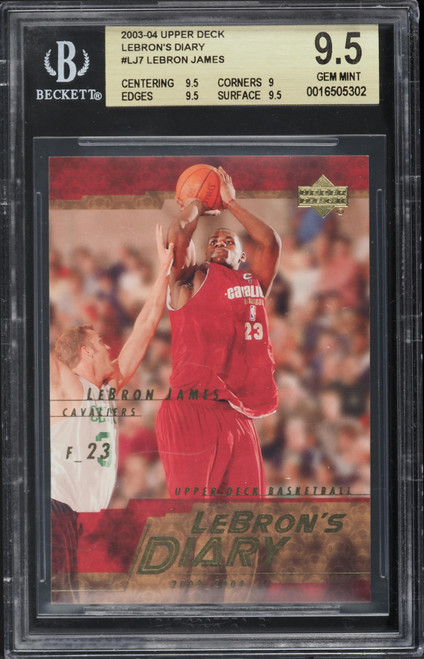 2003 Upper Deck LeBron's Diary LeBron James ROOKIE #LJ7 BGS 9.5 GEM MINT