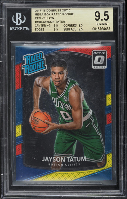 2017 Donruss Optic Red Yellow Jayson Tatum ROOKIE #198 BGS 9.5 GEM MINT