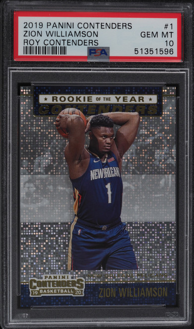 2019 Panini Contenders ROY Zion Williamson ROOKIE #1 PSA 10 GEM MINT
