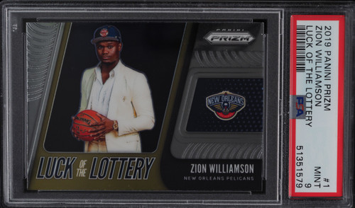 2019 Panini Prizm Luck of the Lottery Zion Williamson ROOKIE #1 PSA 9 MINT