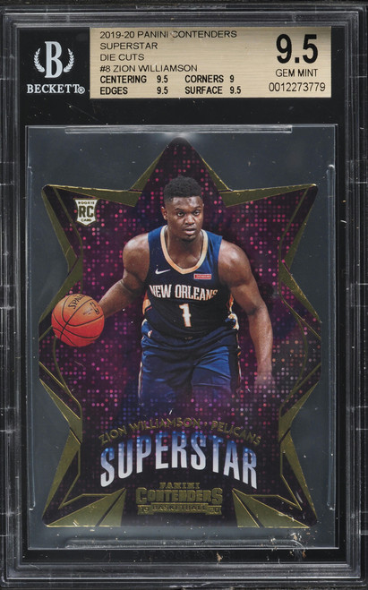 2019 Panini Contenders Superstar Die-Cut Zion Williamson ROOKIE #8 BGS 9.5 GEM