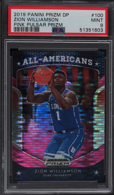 2019 Panini Prizm Draft Pink Pulsar Zion Williamson ROOKIE #100 PSA 9 MINT