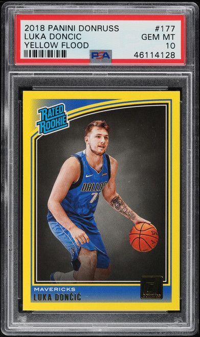 2018 Donruss Yellow Flood Luka Doncic ROOKIE #177 PSA 10 GEM MINT