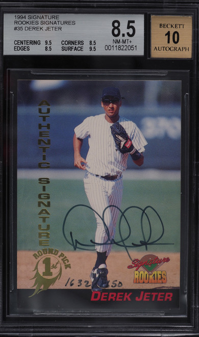 1994 Signature Rookies Derek Jeter ROOKIE AUTO /8650 #35 BGS 8.5 NM-MT+
