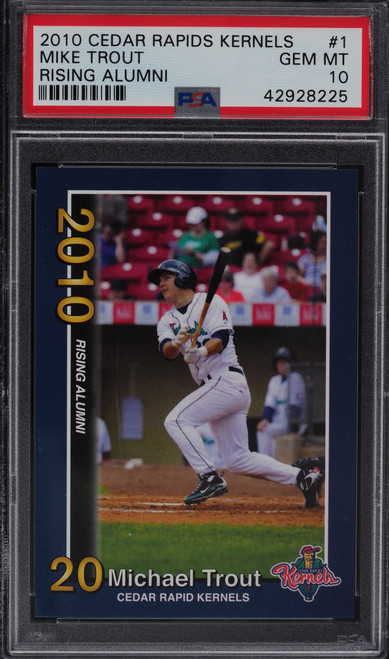 2010 Cedar Rapids Kernels Rising Alumni Mike Trout ROOKIE #1 PSA 10 GEM MINT