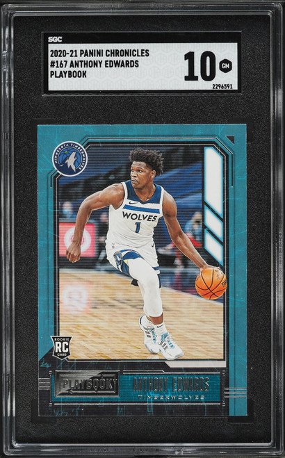 2020 Panini Chronicles Playbook Anthony Edwards ROOKIE #167 SGC 10 GEM MINT
