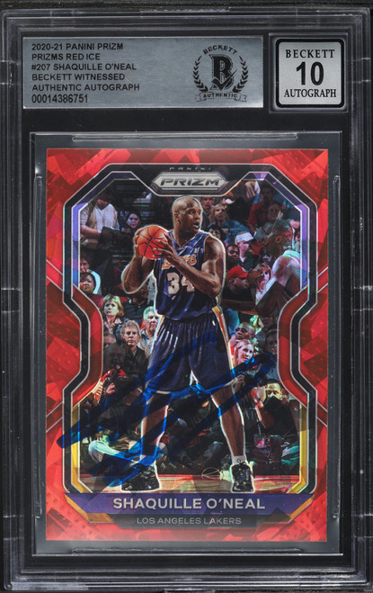 2020 Panini Prizm Red Ice Shaquille O'Neal AUTO #207 BAS BGS AUTH