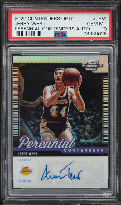 2020 Panini Contenders Optic Perennial Jerry West AUTO /49 #PCO-JRW PSA 10 GEM