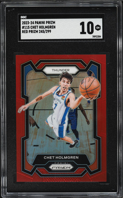 2023 Panini Prizm Red Chet Holmgren /299 #115 SGC 10 GEM MINT