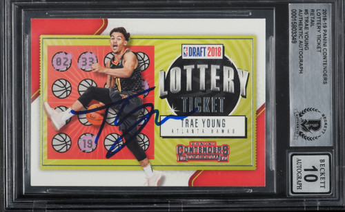 2018 Panini Contenders Lottery Ticket Retail Trae Young RC AUTO #5 BAS BGS AUTH