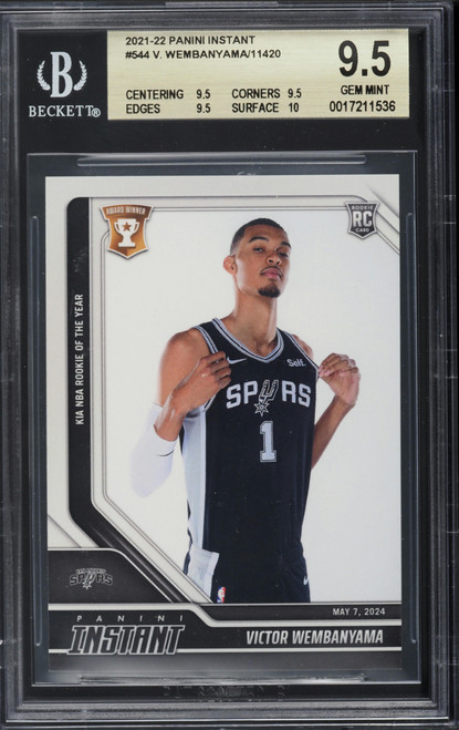 2023 Panini Instant Victor Wembanyama ROOKIE #544 BGS 9.5 GEM MINT (9.5/9.5/9.5/10) front