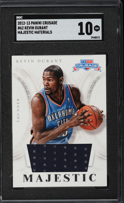 2012 Panini Crusade Majestic Materials Kevin Durant PATCH #62 SGC 10 GEM MINT