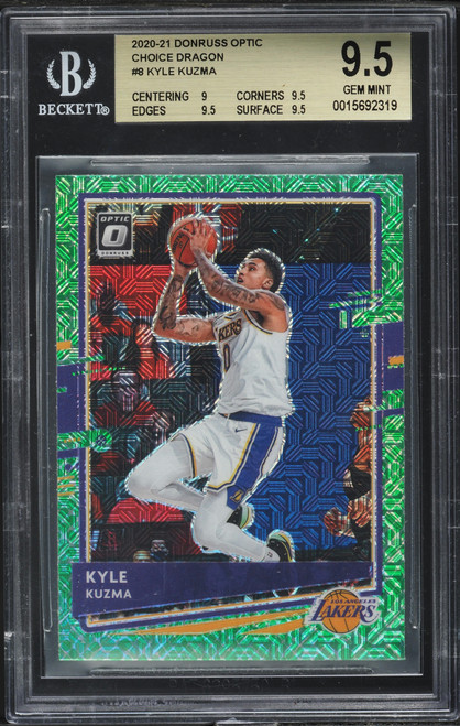 2020 Donruss Optic Choice Dragon Kyle Kuzma #8 BGS 9.5 GEM MINT