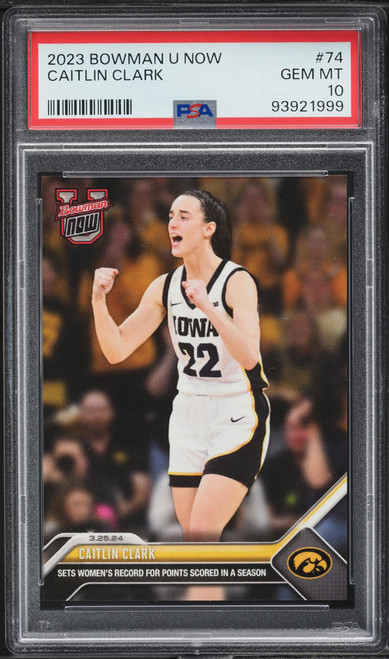 2023 Bowman U Now Caitlin Clark ROOKIE #74 PSA 10 GEM MINT