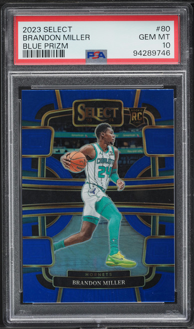 2023 Select Concourse Blue Prizm Brandon Miller ROOKIE #80 PSA 10 GEM MINT