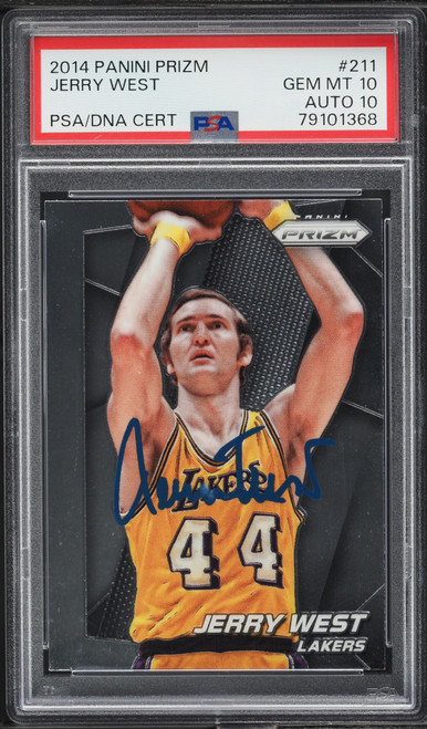 2014 Panini Prizm Jerry West AUTO DNA 10 #211 PSA 10 GEM MINT