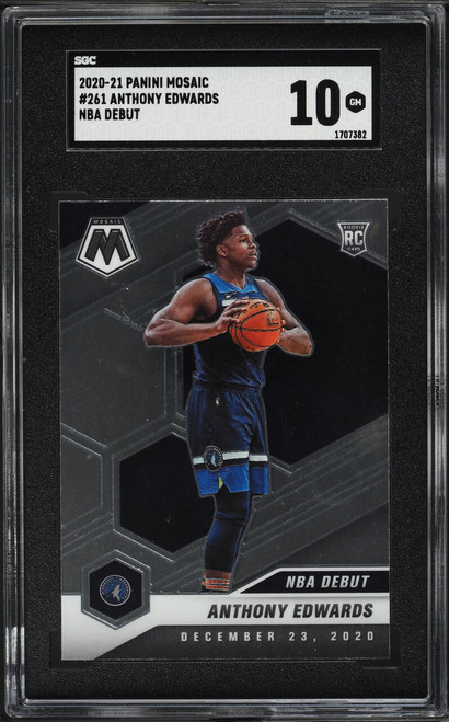 2020 Panini Mosaic Anthony Edwards ROOKIE #261 SGC 10 GEM MINT