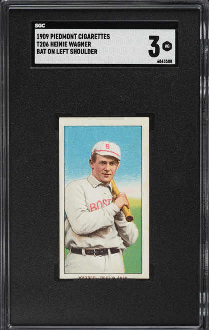 1909-11 T206 Heinie Wagner BAT ON LEFT SHOULDER SGC 3 VG