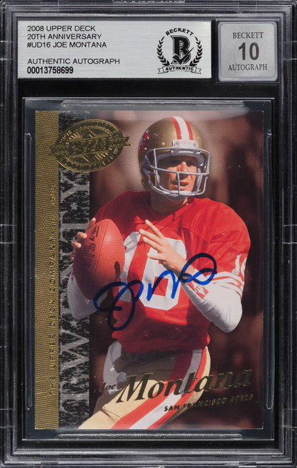 2008 Upper Deck 20th Anniversary Joe Montana AUTO #UD-16 BAS BGS AUTH