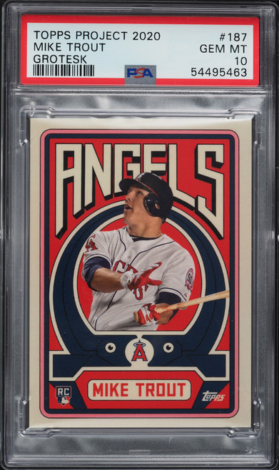 2020 Topps Project 2020 '11 Design by Grotesk Mike Trout #187 PSA 10 GEM MINT