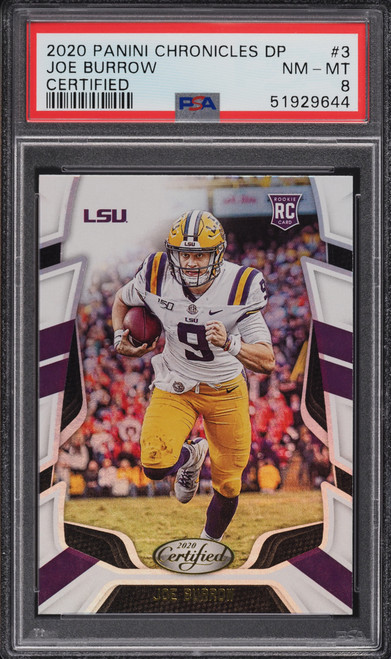 2020 Panini Chronicles Draft Picks Certified Joe Burrow ROOKIE #3 PSA 8 NM-MT