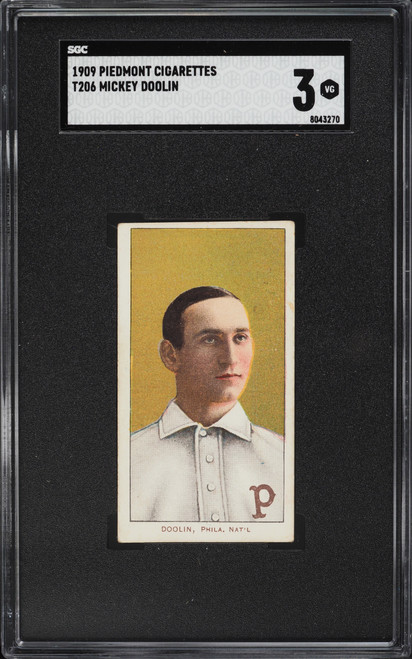 1909-11 T206 Mickey Doolin SGC 3 VG