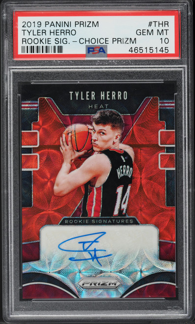 2019 Panini Prizm Choice Tyler Herro ROOKIE AUTO #RS-THR PSA 10 GEM MINT