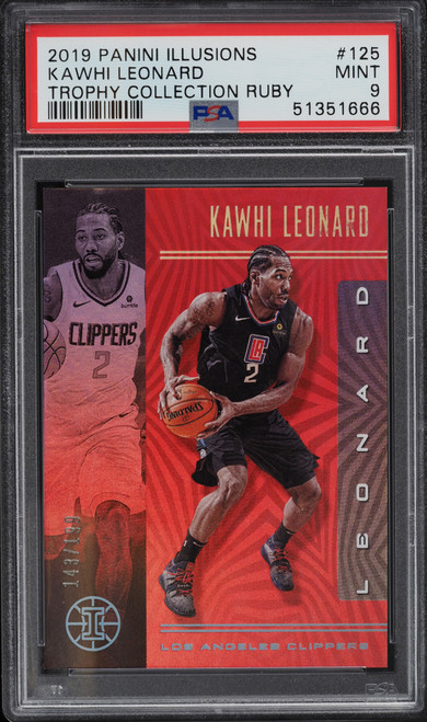 2019 Panini Illusions Trophy Collection Ruby Kawhi Leonard /199 #125 PSA 9 MINT