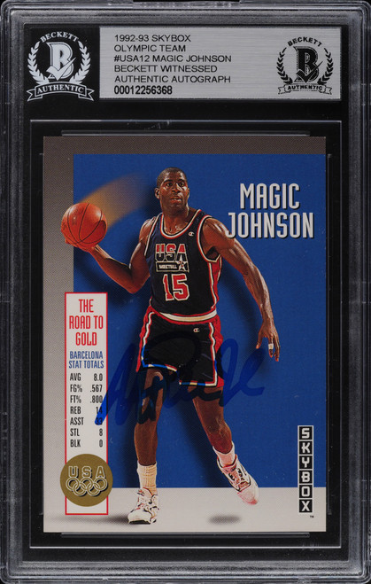 1992 Skybox Olympic Team Magic Johnson AUTO #USA12 BGS Auth