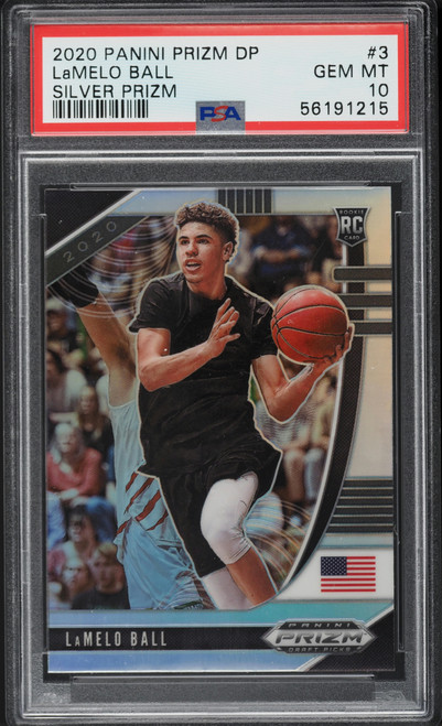 2020 Panini Prizm Draft Picks Silver LaMelo Ball ROOKIE #3 PSA 10 GEM MINT