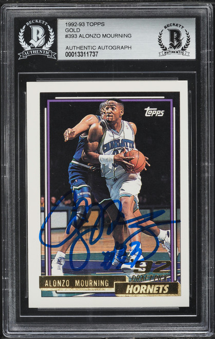 1992 Topps Gold Alonzo Mourning ROOKIE AUTO #393 BAS BGS AUTH