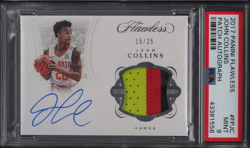 2017 Panini Flawless John Collins ROOKIE PATCH AUTO /25 #FP-JC PSA 9 MINT
