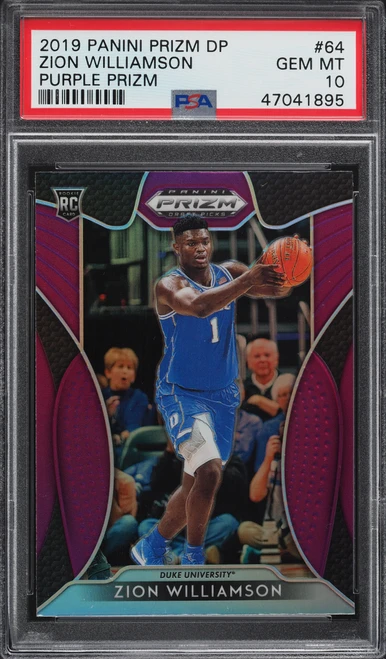 2019 Panini Prizm Draft Picks Purple Zion Williamson ROOKIE #64 PSA 10 GEM MINT