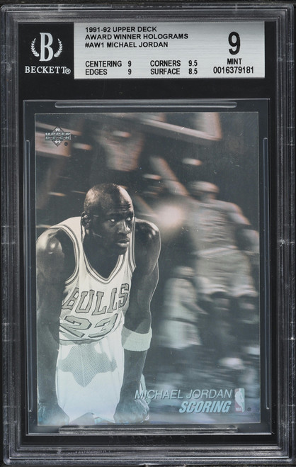 1991 Upper Deck Award Winner Holograms Michael Jordan #AW1 BGS 9 MINT (9/9.5/9/8.5) front