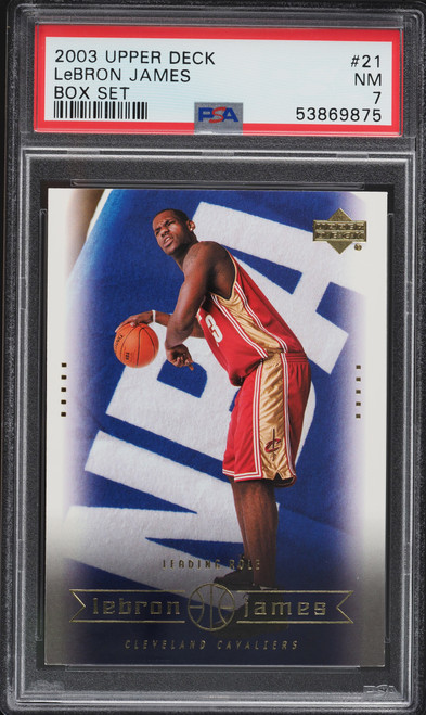 2003 Upper Deck Box Set LeBron James ROOKIE RC #21 PSA 7 NRMT