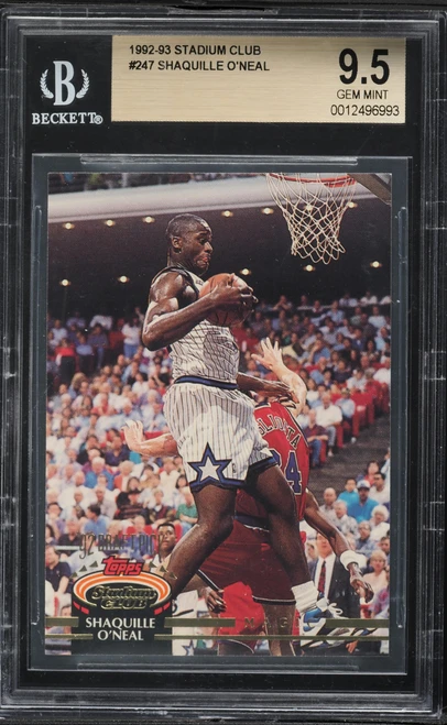 1992 Stadium Club Basketball Shaquille O'Neal ROOKIE #247 BGS 9.5 GEM MINT
