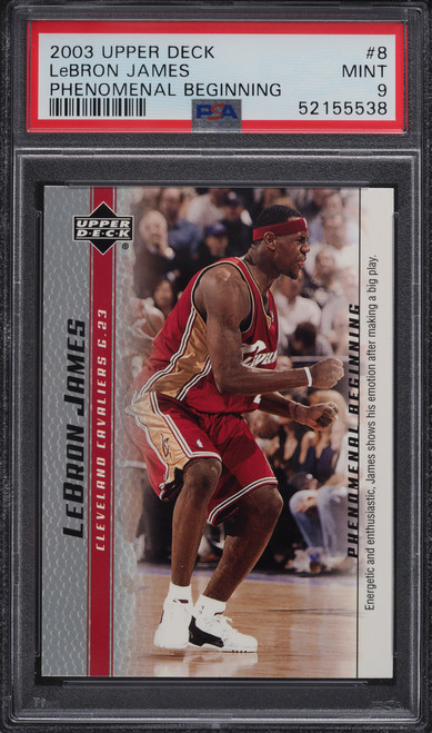 2003 Upper Deck Phenomenal Beginning LeBron James ROOKIE #8 PSA 9 MINT