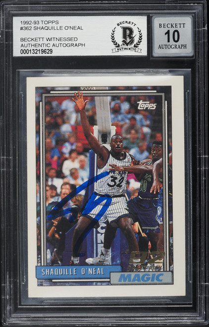 1992 Topps Basketball Shaquille O'Neal ROOKIE AUTO #362 BGS AUTH