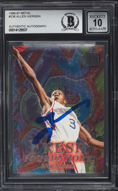 1996 Metal Basketball Allen Iverson ROOKIE AUTO #236 BGS AUTH