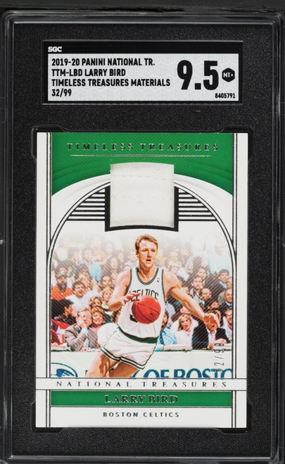 2019 National Treasures Timeless Larry Bird PATCH /99 #TTM-LBD SGC 9.5 MINT+