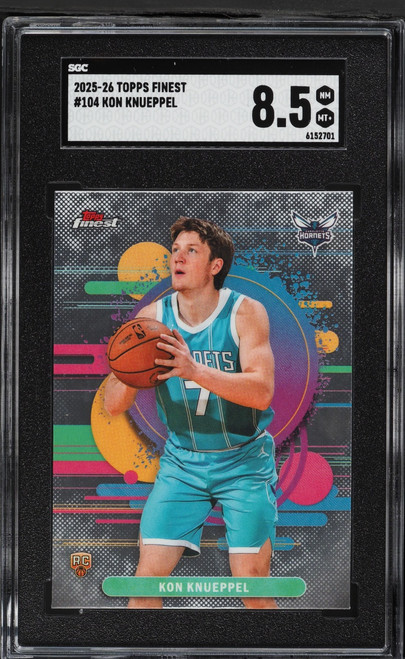 2025 Finest Basketball Kon Knueppel ROOKIE #104 SGC 8.5 NM-MT+